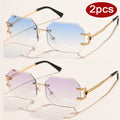 2pcs Women Rimless Polygon Sunglasses - z02