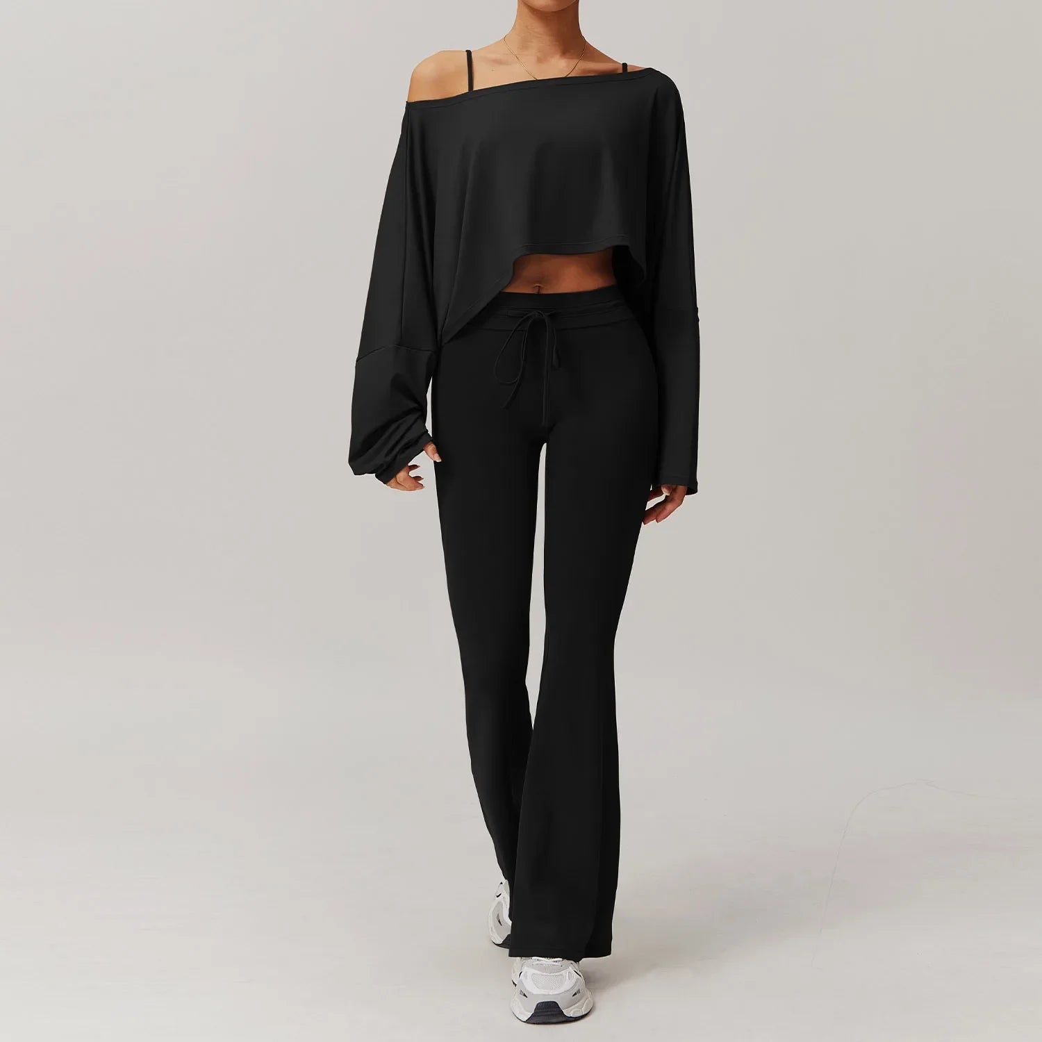 2PCS Women Tracksuit Yoga Set Workout Clothes - Advanced Black 5 / M / CHINA