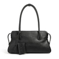 3 Layers Genuine Leather Large Underarm Shoulder Bags For Women - Black