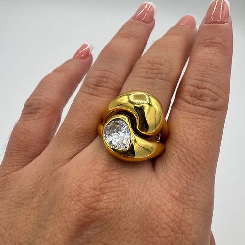 Zircon Titanium Steel Ring Does Not Fade - Norellé