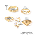 New 5-piece Set Of Love Oil Dripping Knuckle Ring - Norellé