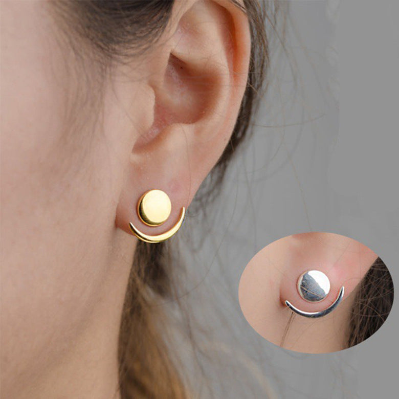 Creative Star And Moon Ear Studs Female Geometric Shape - Norellé