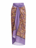Fashionable Printed Skirt High Slit Quick-drying Beach Skirt - Norellé