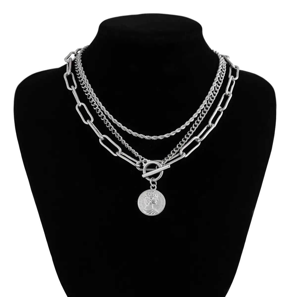 Vintage Ins Portrait Pendant Necklace Suit