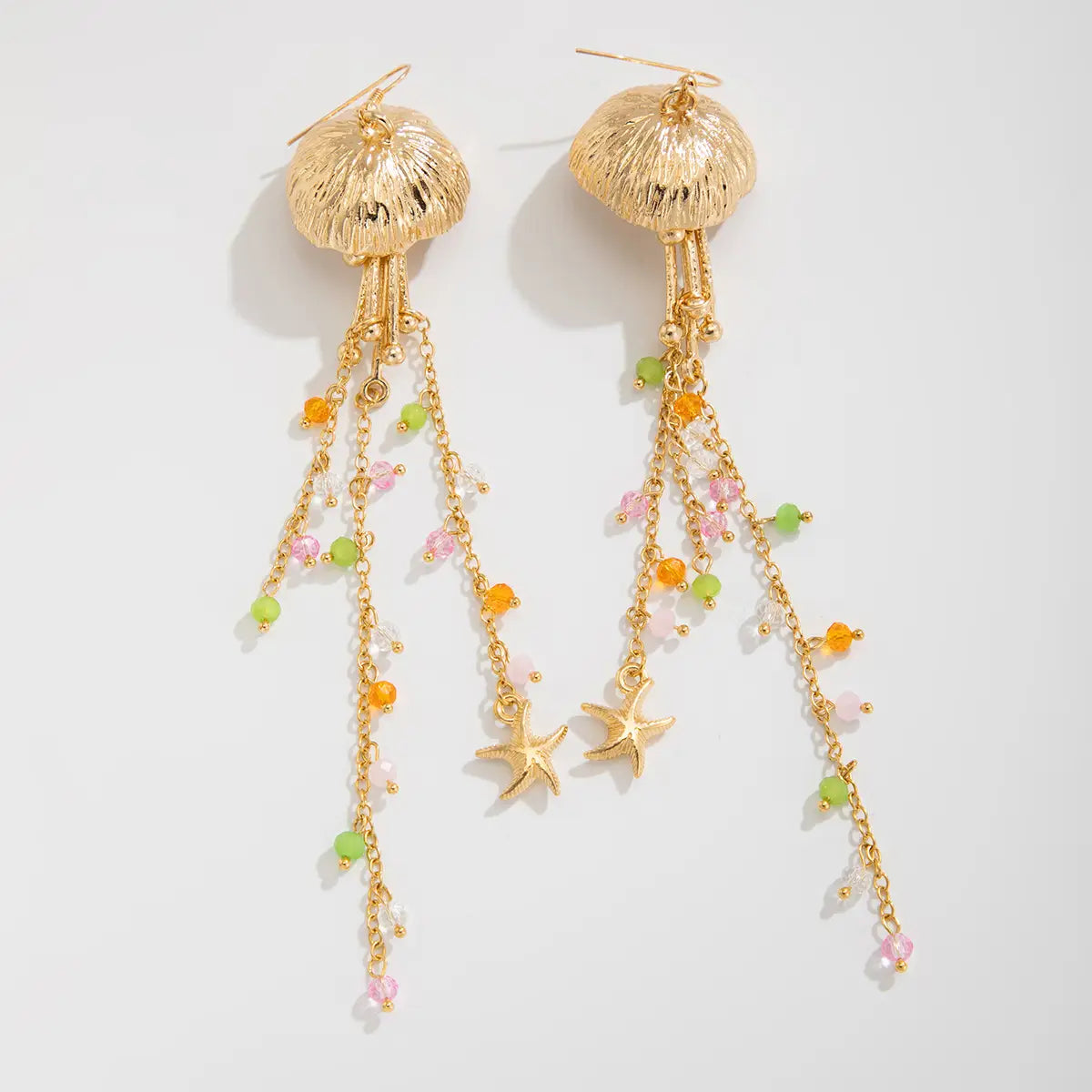 Holiday Beach Starfish Jellyfish Metal Alloy Earrings