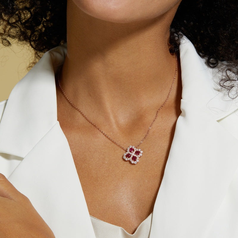 Women's Colored Gems Pendant Clavicle Chain - Norellé