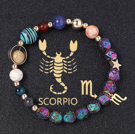 Natural Volcanic Rock Electroplating Twelve Constellations Bracelets - Norellé
