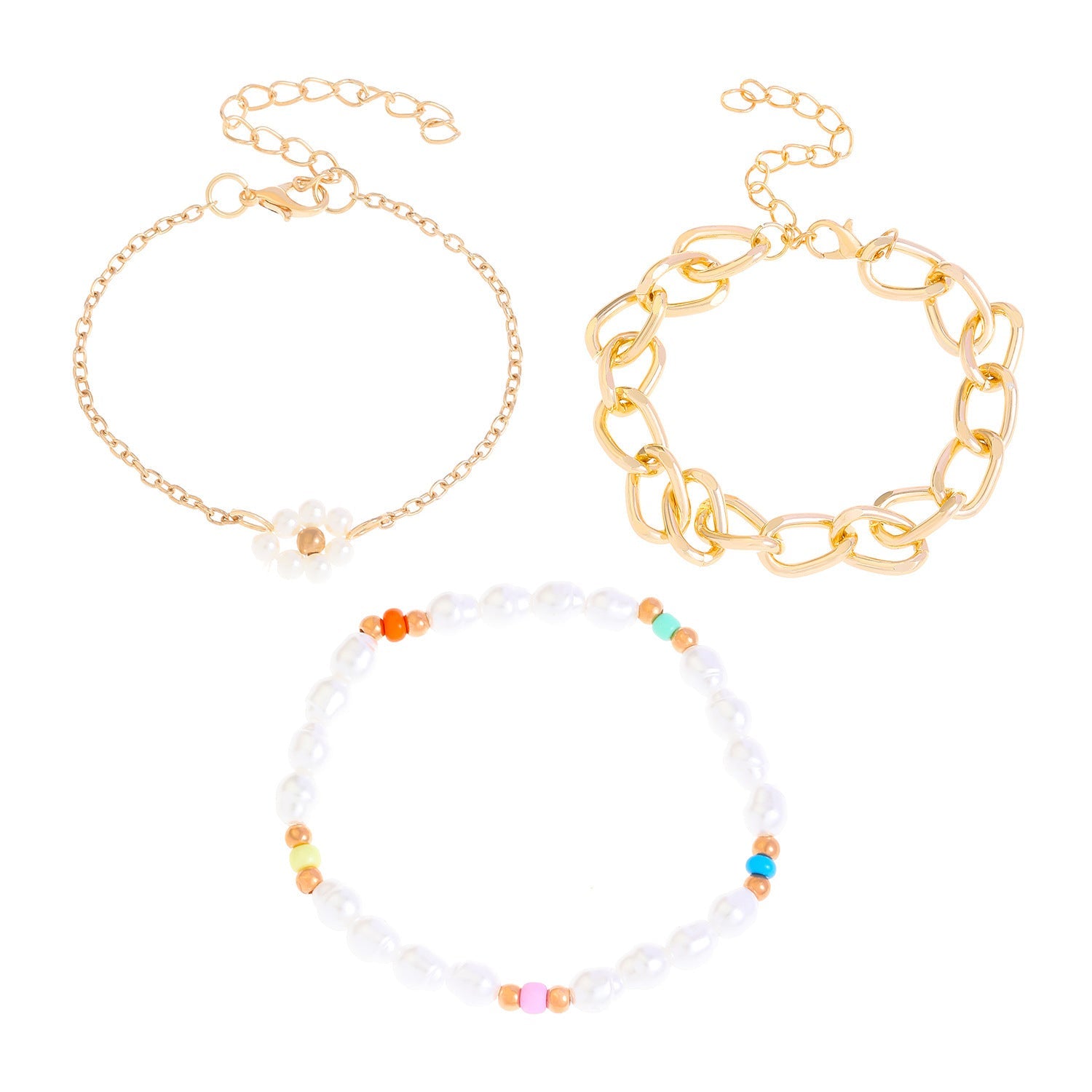 Simple Cuban Thick Chain Pearl Flower Female - Norellé