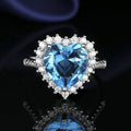European And American Aquamarine Colored Gems Necklace Ear Stud Ring Women's - Norellé