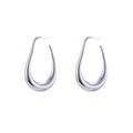 Fashion Simple Stainless Steel Plated 18K Curve Hook Earrings - Norellé