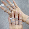 S925 Sterling Silver Zircon Row Diamond Ring - Norellé