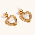 Retro Stainless Steel Gold Shell Light Earrings For Women - Norellé