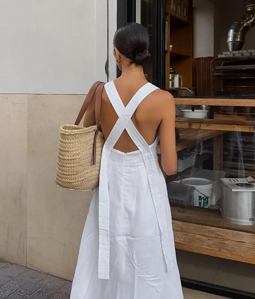 Elegant Sling Backless Dress