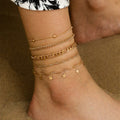 Simple Graceful Metal Chain Retro Creative Snake Chain Anklet Five-piece Set - Norellé