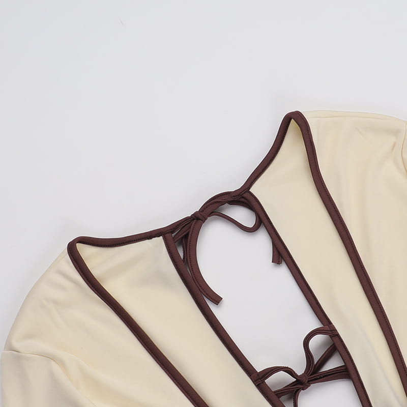 Lace-up Cutout Backless Dress Female