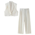 Sleeveless Short Vest Top Wide Leg Trousers - Norellé