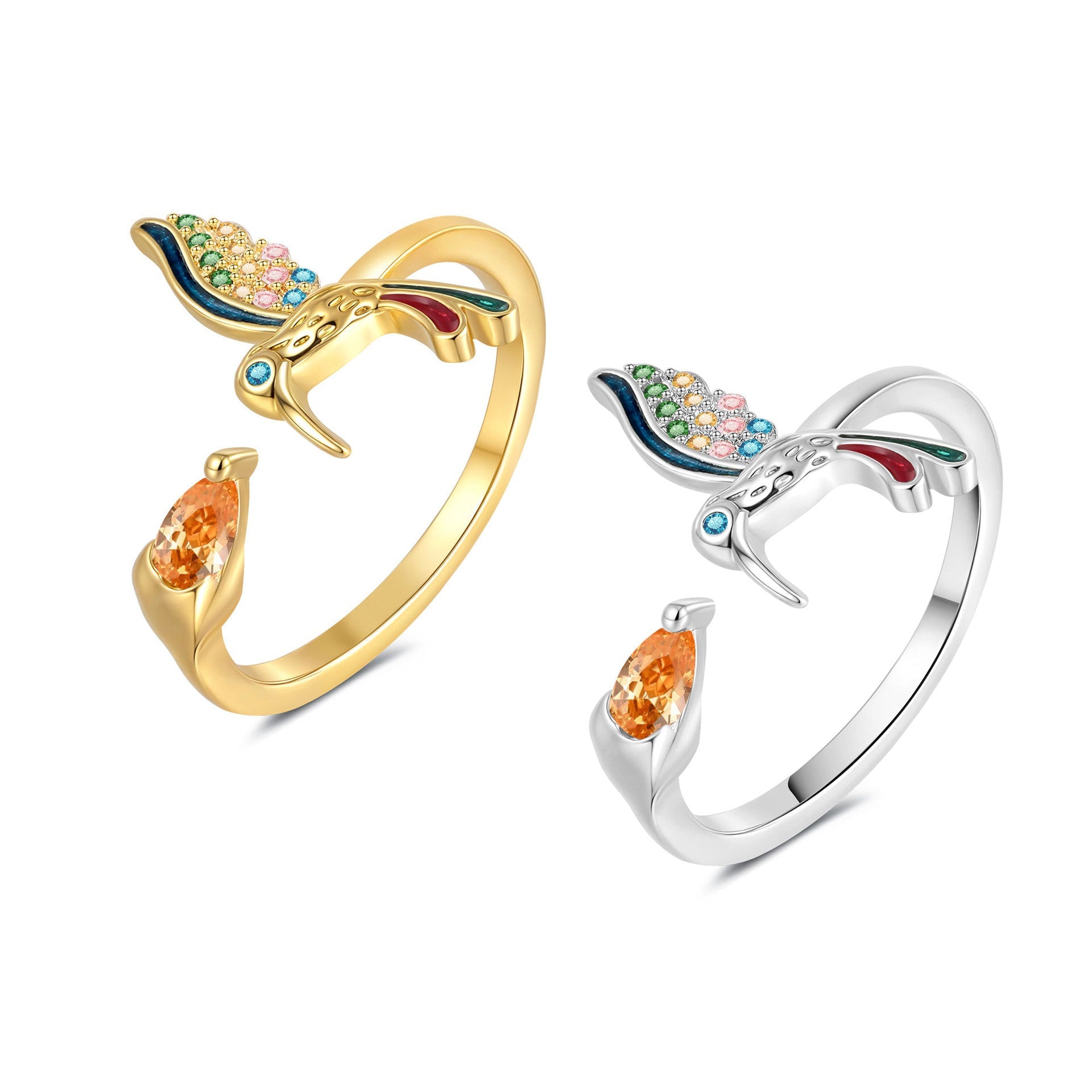 Adjustable Hummingbird Ring Female Fashion Simple - Norellé