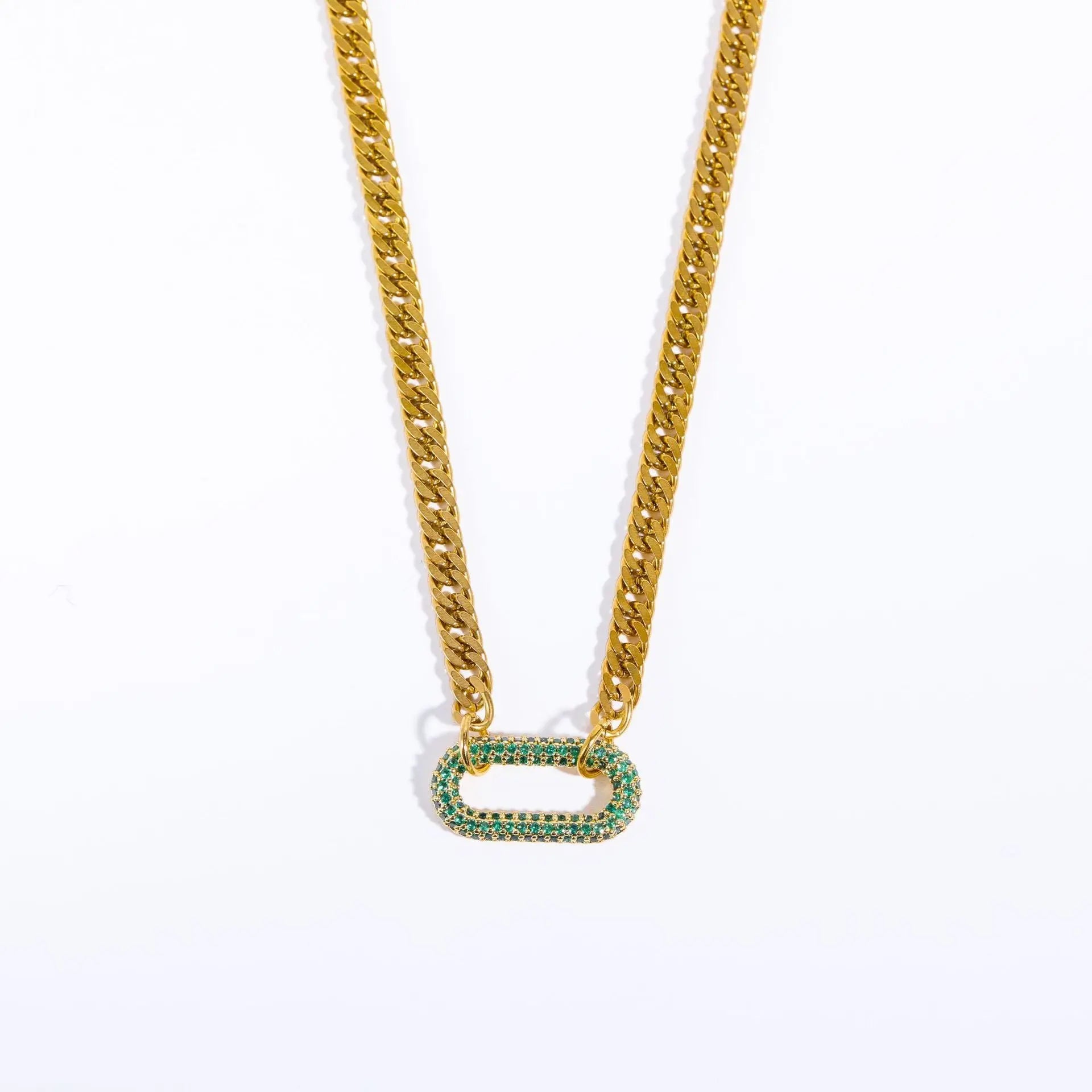 New Full Diamond Necklace Punk Rock Diamond-embedded Geometric Clavicle Chain - Norellé
