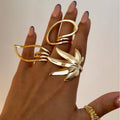 Stainless Steel Maple Leaf Ring Titanium Steel No Fading - Norellé