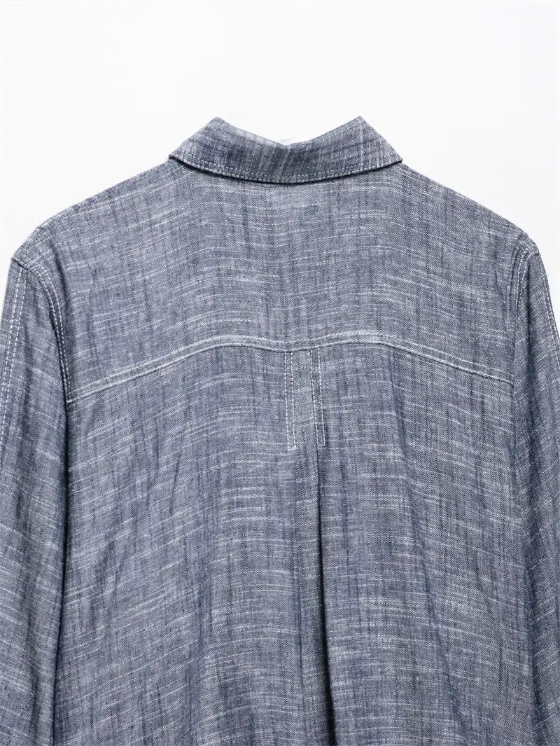 Pocket Decoration Short Shirt Trousers