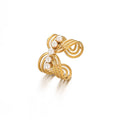 Stainless Steel Pearl Hollow Geometry Open Ring - Norellé