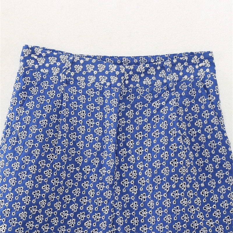 Embroidered High Waist Shorts - Norellé