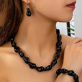 New Shaped Pearl Necklace Bracelet Ear Studs Suit Vintage - Norellé