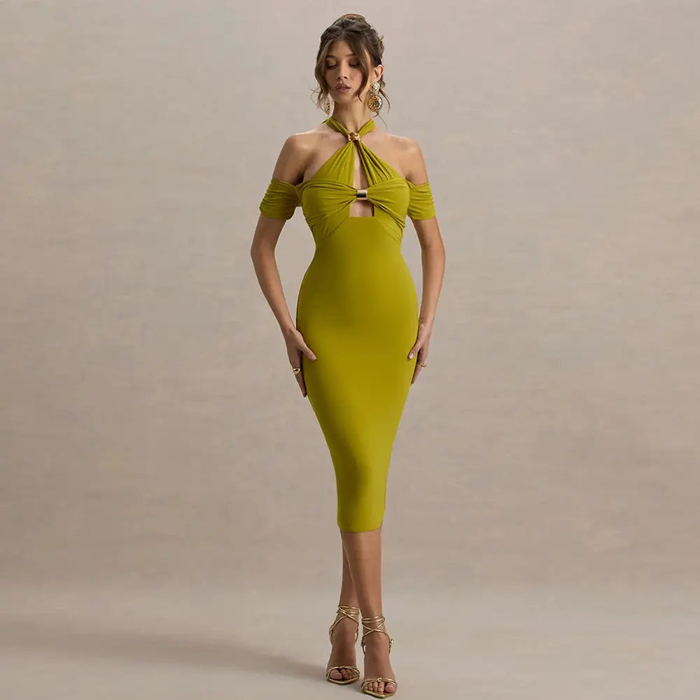 Halter Slim Fit Dress Backless Sleeveless