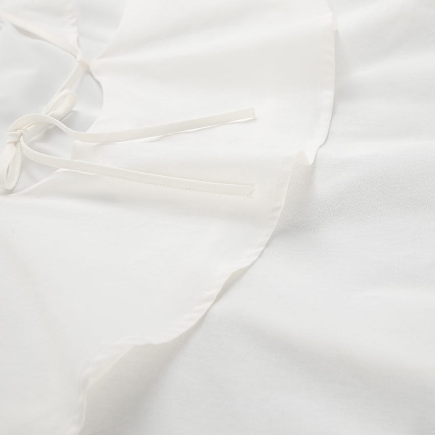 Cotton And Linen V-neck Backless Lace-up Top High Waist Casual Trousers Suit