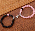 Black And White Love Magnet Suction Couple Bracelet Pair - Norellé