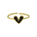 Brass 18K Gold Plated Color Zirconium Love Women's Ring - Norellé