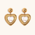 Retro Stainless Steel Gold Shell Light Earrings For Women - Norellé