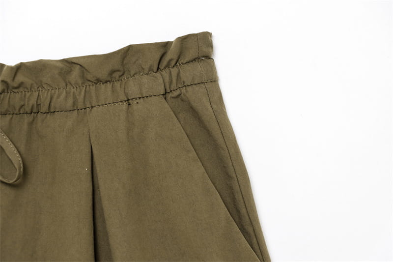 Pocket Decoration Short Shirt Leisure Skirt