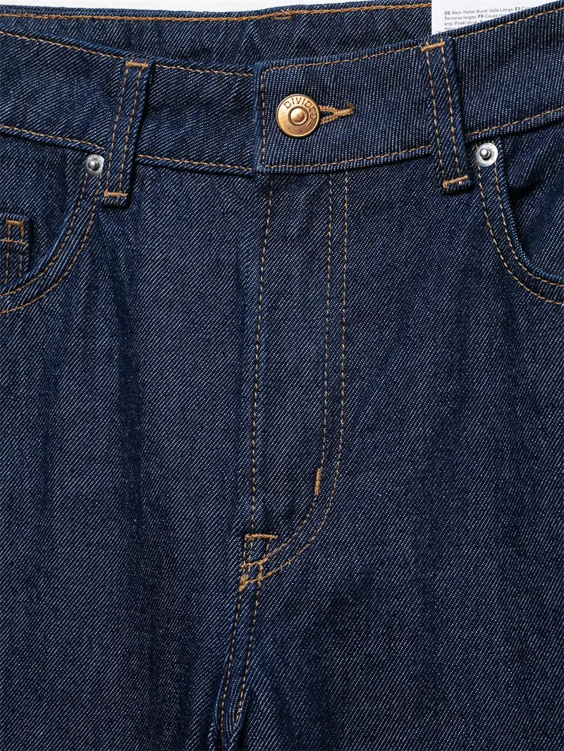 High Waist Loose Trousers Straight Wide Leg Pants