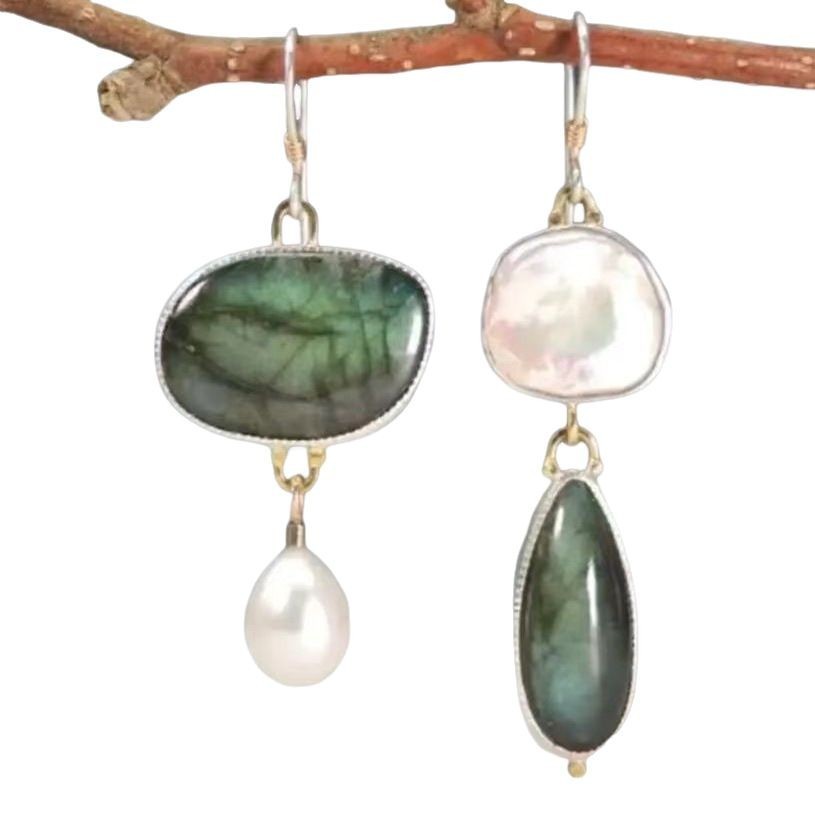 Irregular Amber Pearl Jewelry Eardrops - Norellé