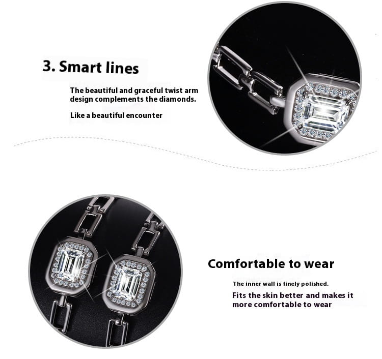 S925 Sterling Silver Moissanite Geometric Bracelet