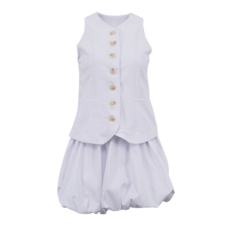 Cotton Vest Bud Skirt Two-piece Set