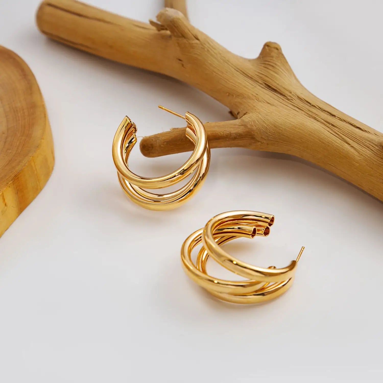 Silver Needle Retro Hoop Earrings