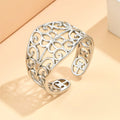Elegant Court Retro Style Hollow Pattern Open Stainless Steel Ring For Women - Norellé