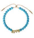 Bubble Letter Bracelet, Natural Stone Name Bracelet - Norellé