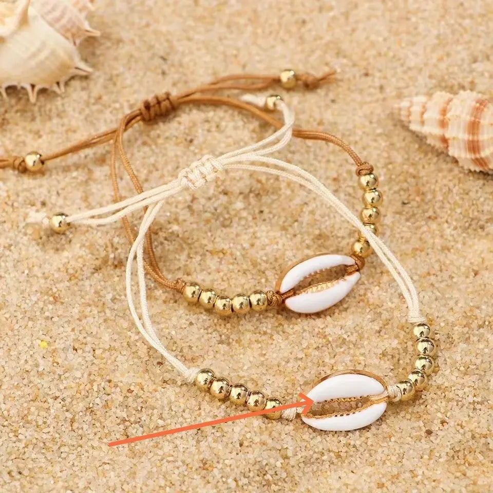 Personalized Creative Alloy Shell Hawaiian Style Casual Bracelet Shell Woven Bracelet - Norellé