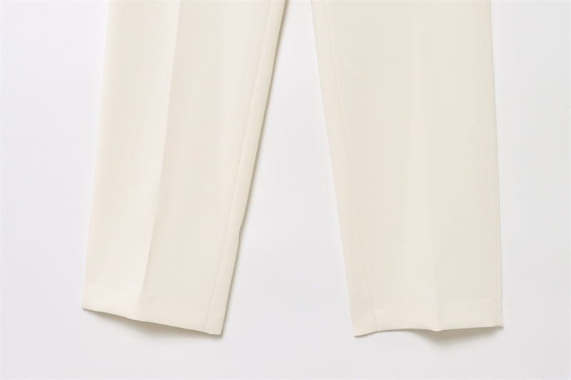 Thin Scarf Lapel Blazer Straight-leg Pants