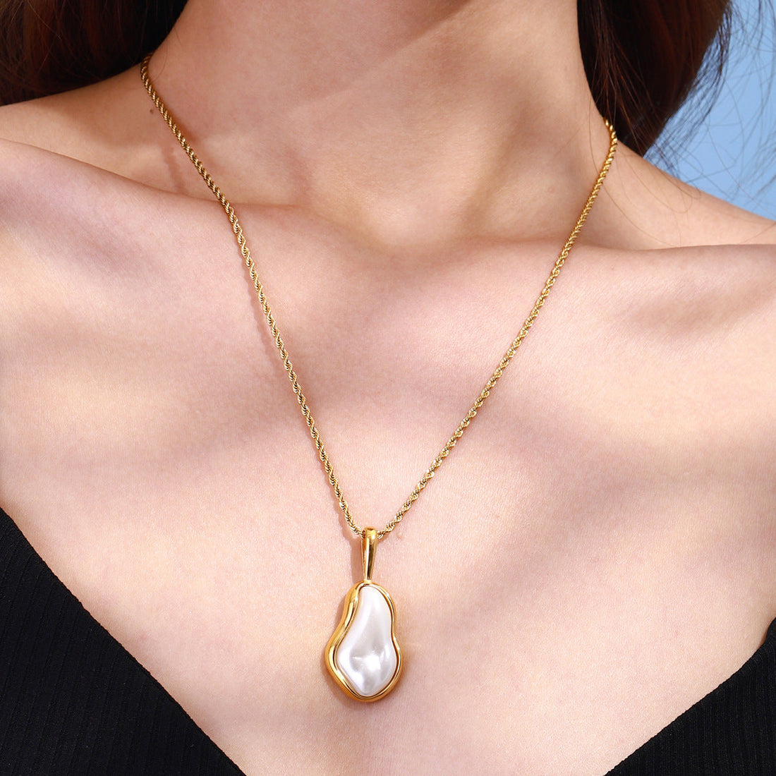 Stainless Steel Pearl Necklace Female Niche - Norellé