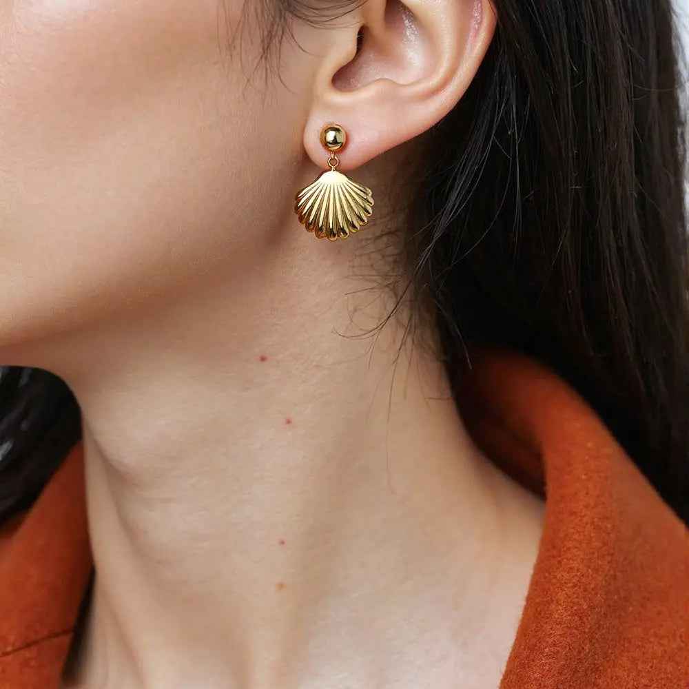 Colorfast Ornament High-grade Fashion Special-interest Simple Starfish Conch Sun Earrings - Norellé
