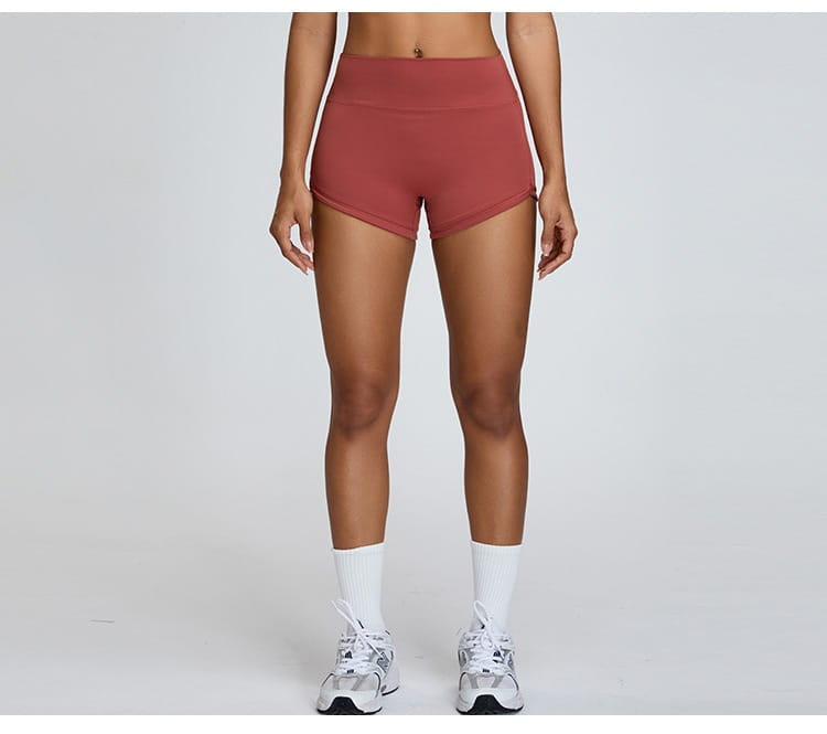 Peach Hip Raise Yoga Shorts For Women High Waist
