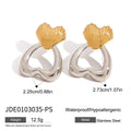 Design Color Matching Love Heart Stud Earrings Stainless Steel - Norellé