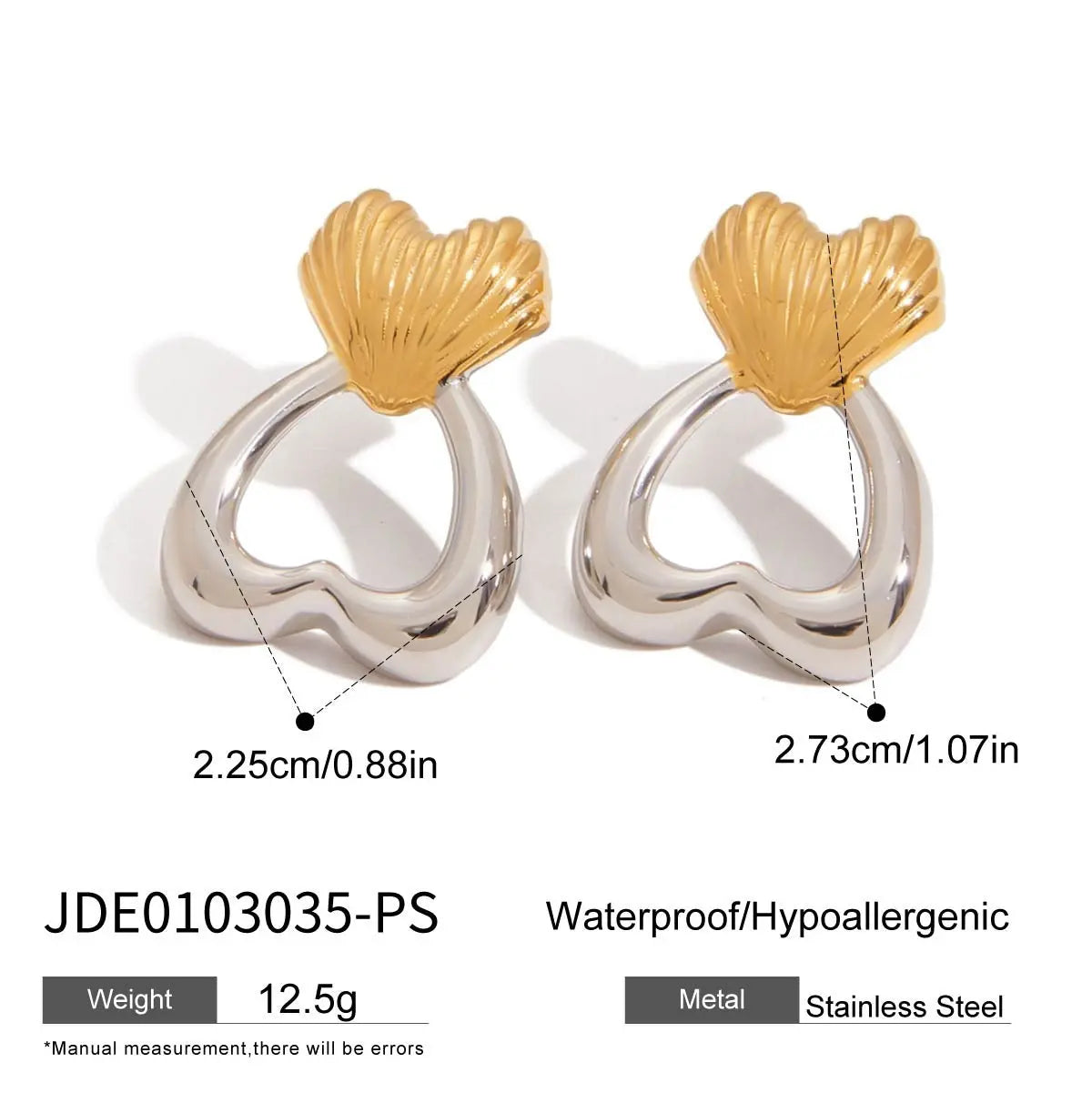 Design Color Matching Love Heart Stud Earrings Stainless Steel - Norellé