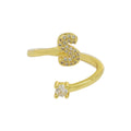 Cute 26 English Letters Open Adjustable Personality Ring - Norellé
