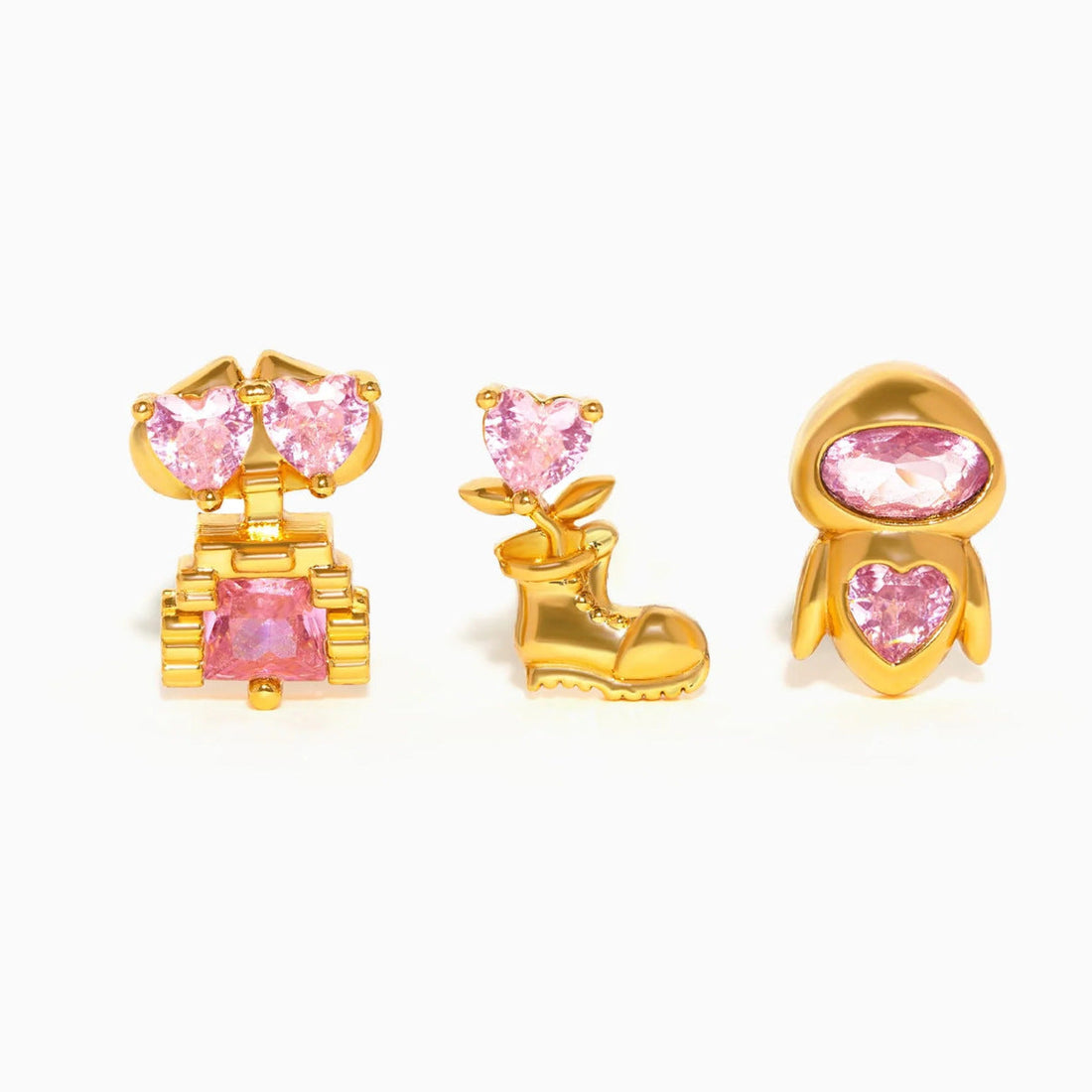 Couple Cartoon Character Zircon Stud Earrings For Women - Norellé
