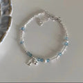 Summer Blue Beaded Silver Fish Bracelet - Norellé